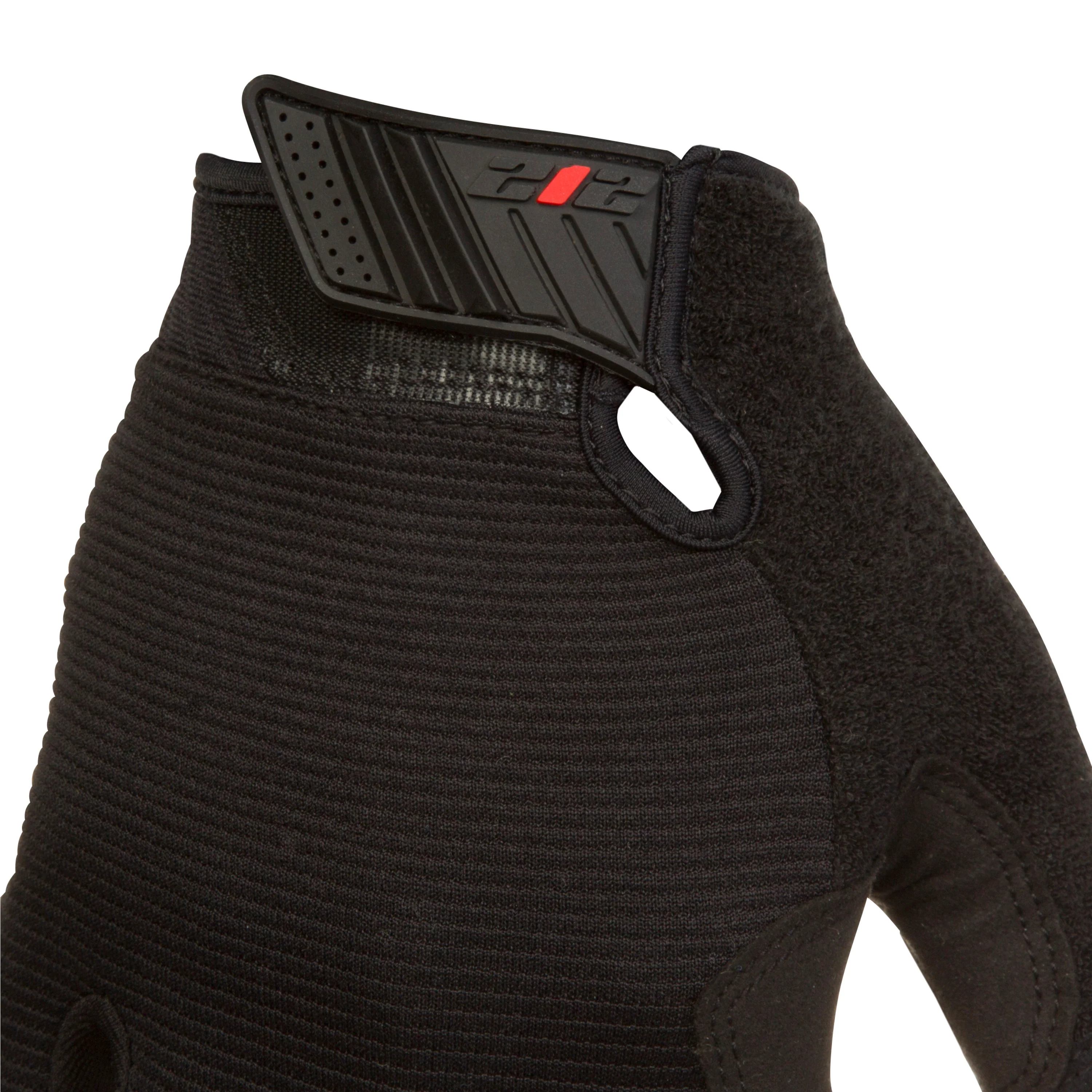 Silicone Grip Touch-Screen Compatible Mechanic Gloves in Black with Red Palm - Image 5