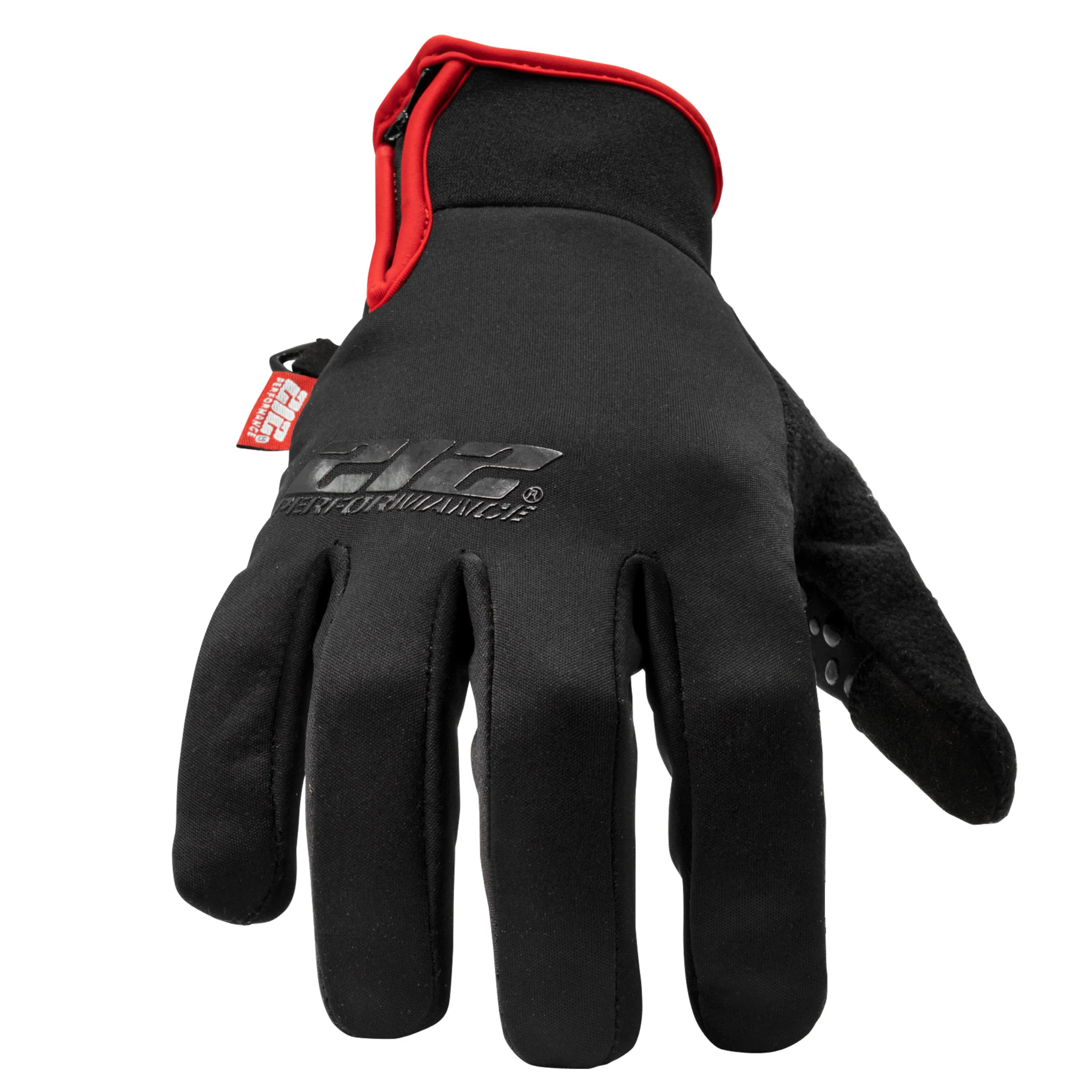 Silicone Palm Zipper Cuff Tundra Jogger Gloves in Black - Image 2