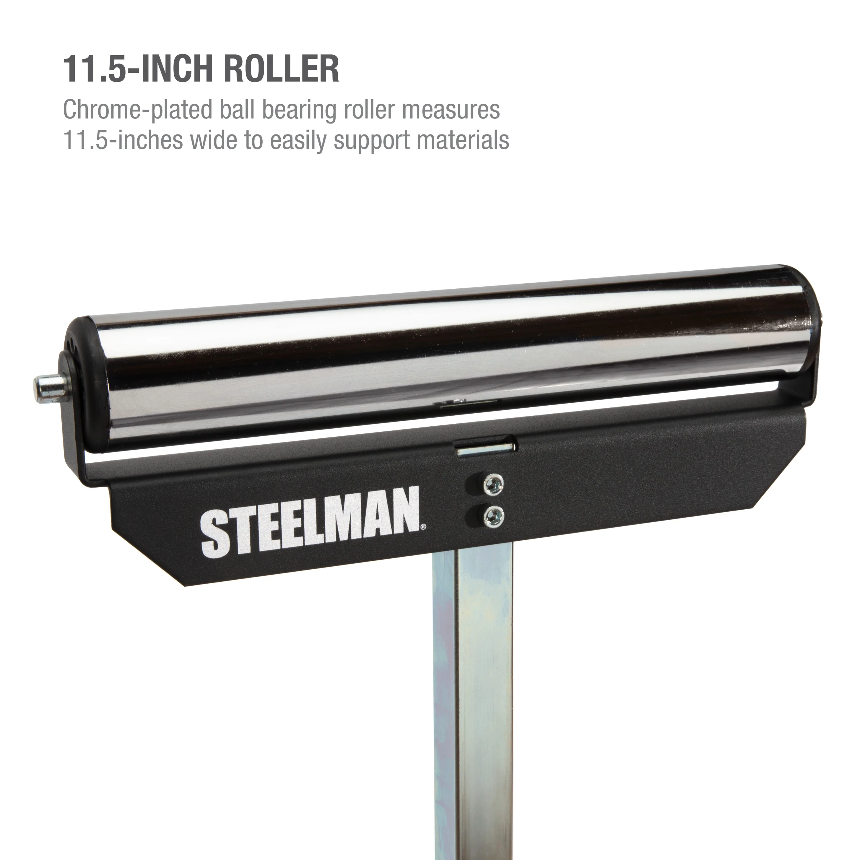 11.5-Inch Wide Adjustable Single Roller Material Support Stand - Image 4