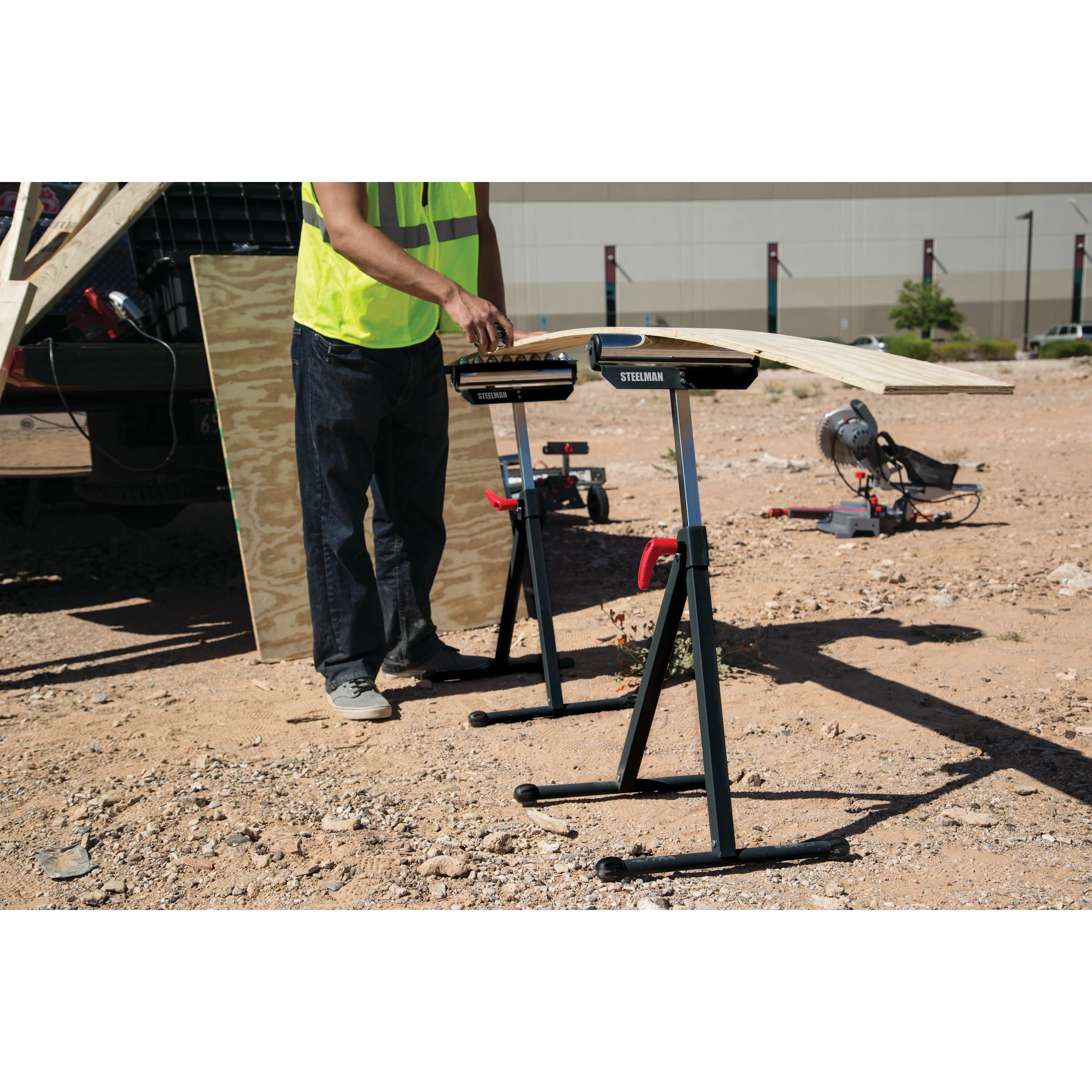11.5-Inch Wide Adjustable Single Roller Material Support Stand - Image 9