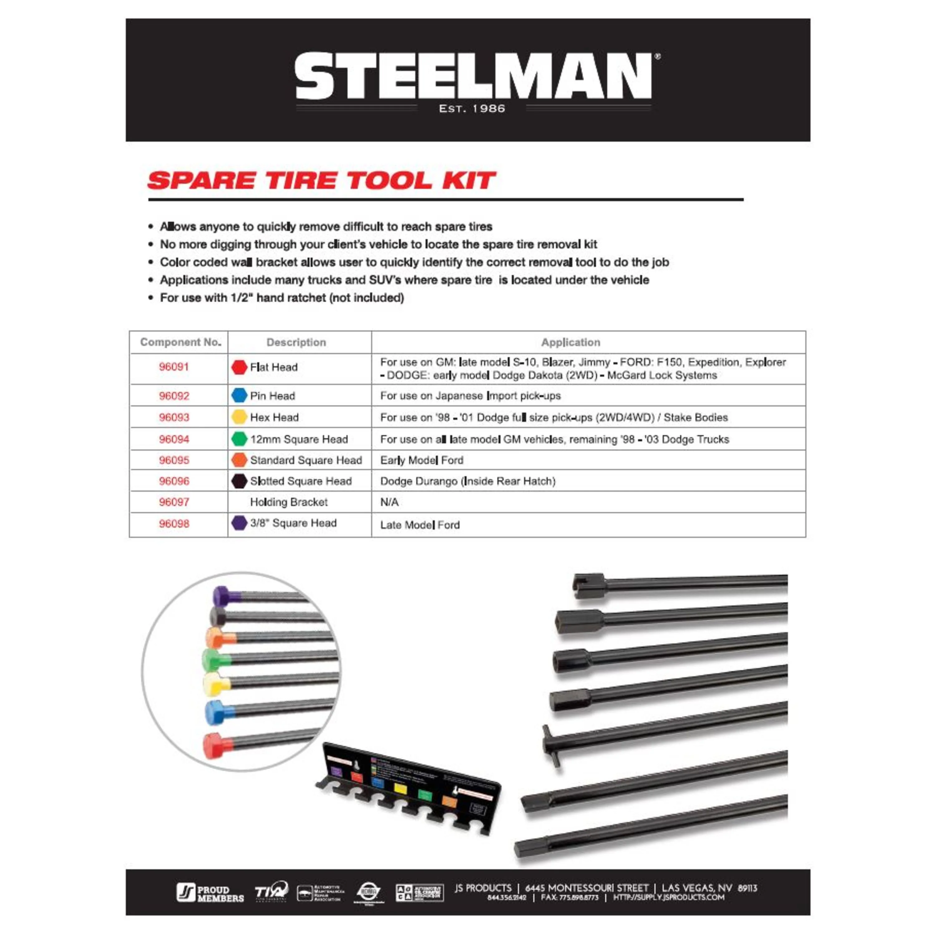 7-Piece Spare Tire Tool Kit - Image 7
