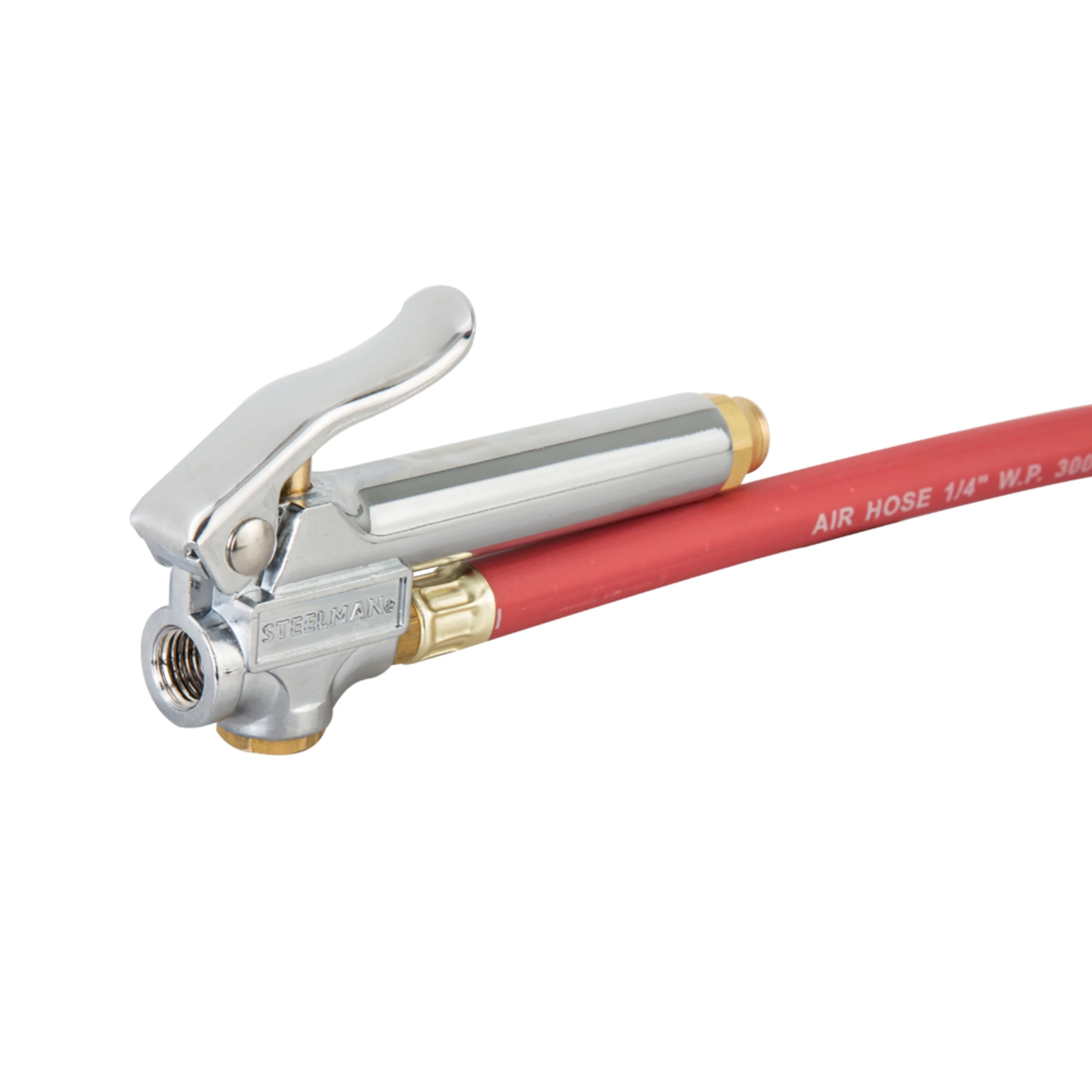 Straight Chuck Tire Inflator with Built-In Gauge and 12-Inch Hose - Image 2