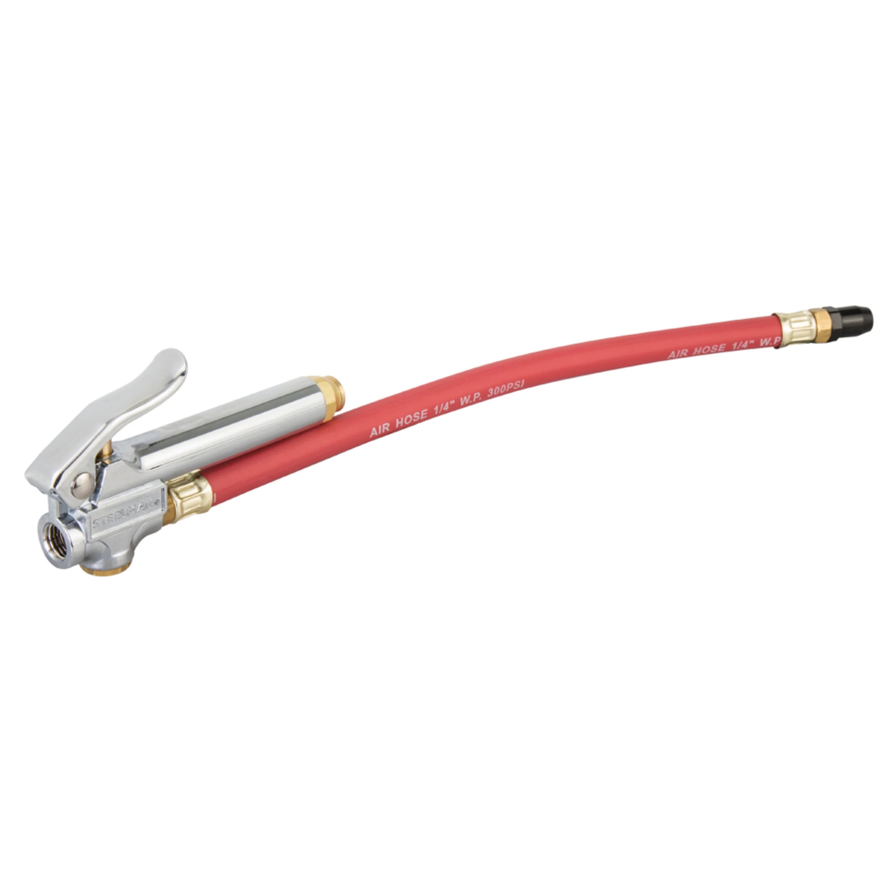 Straight Chuck Tire Inflator with Built-In Gauge and 12-Inch Hose - Image 4