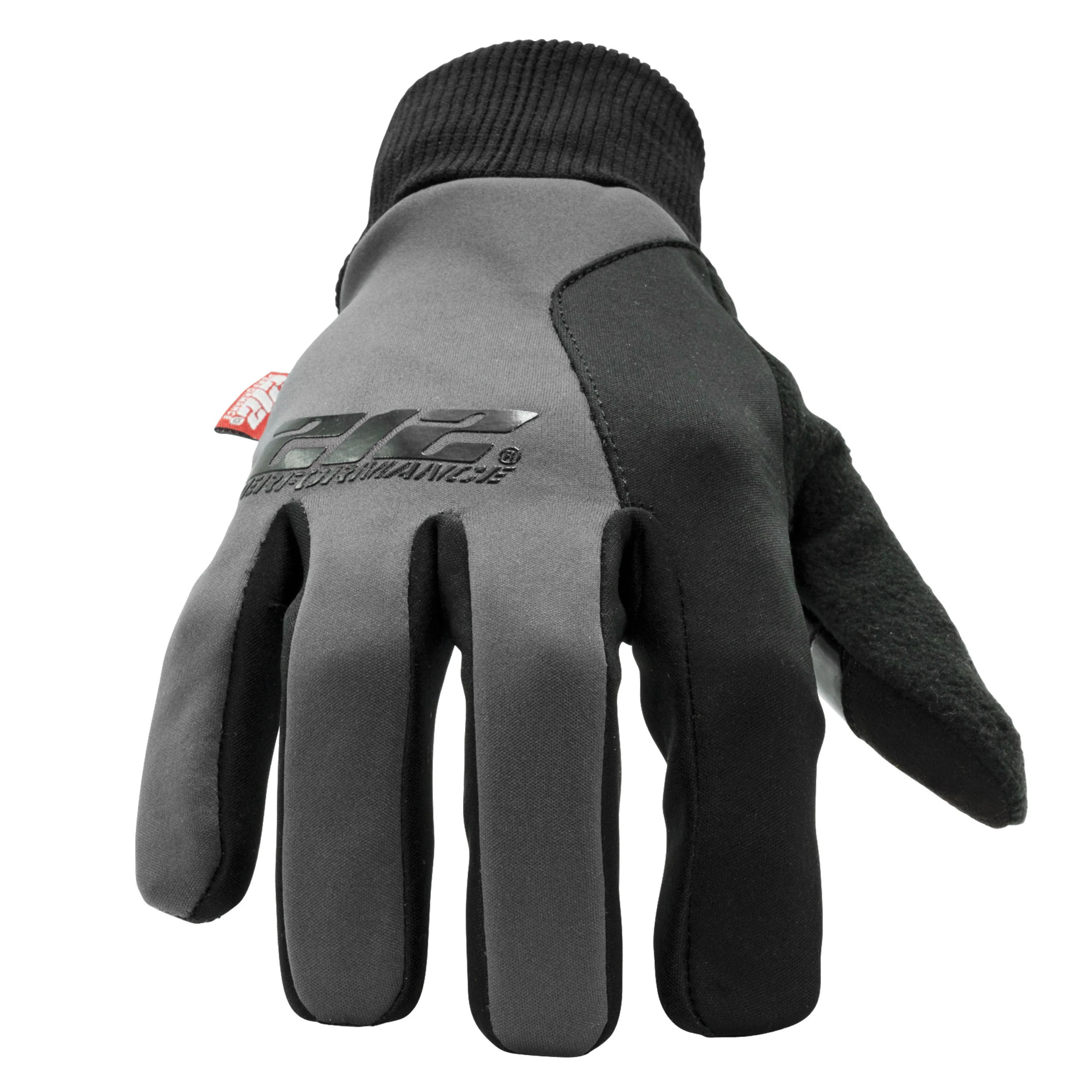 Touchscreen Compatible Silicone Palm Economy Tundra Jogger Gloves in Gray and Black - Image 2