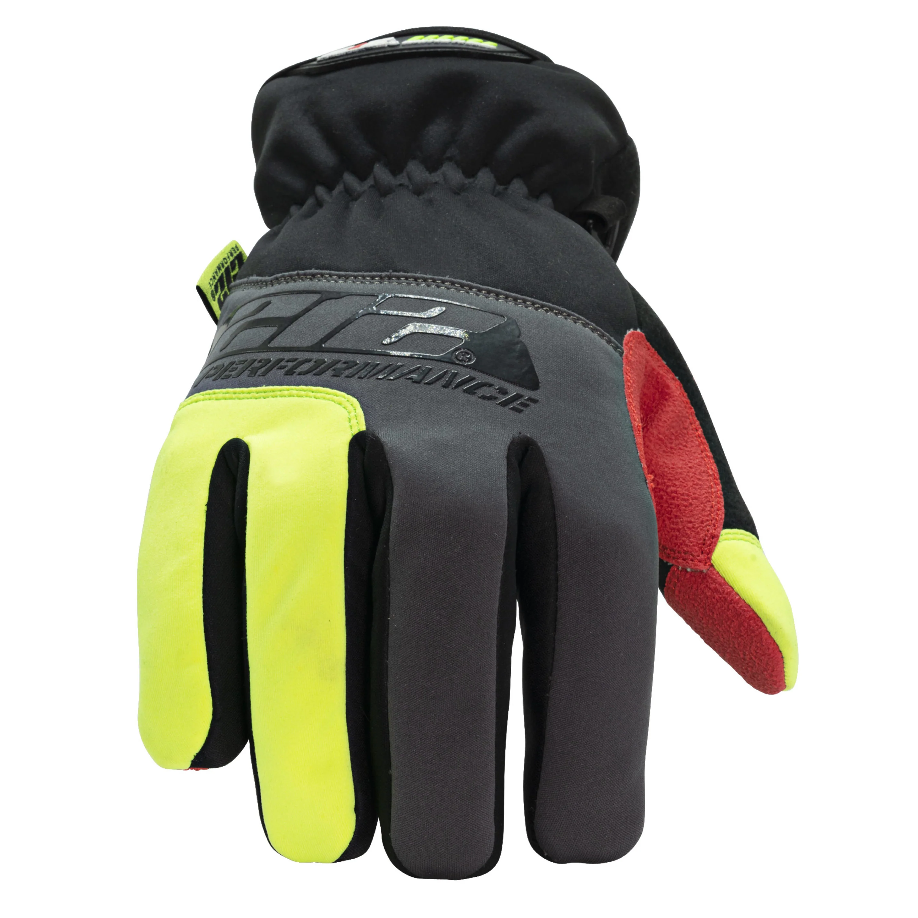 Waterproof Fleece Lined Cut Resistant Tundra Winter Work Gloves in Gray, Red, Black and Yellow - Image 2