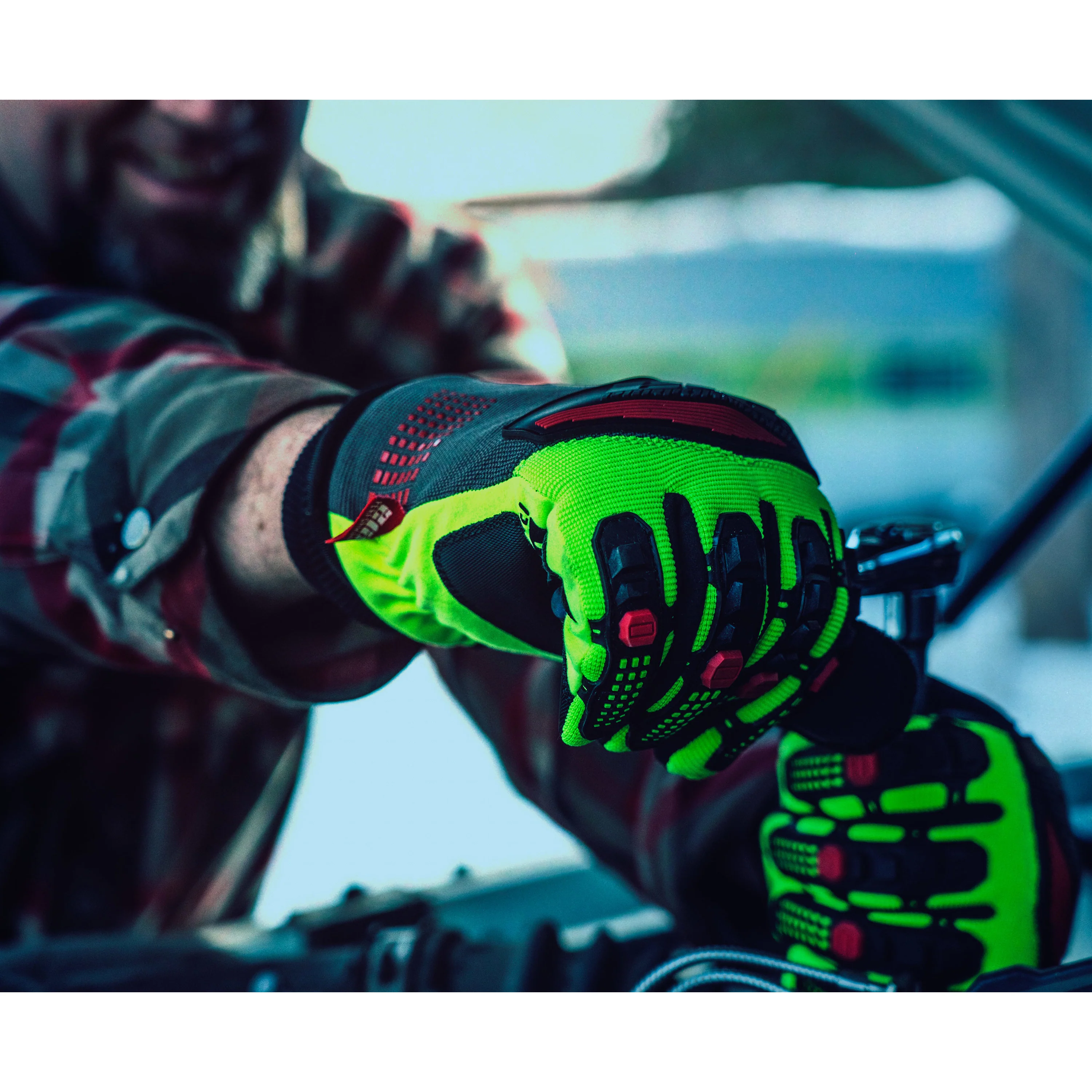 Waterproof Fleece Lined Impact and ANSI A3 Cut Resistant Tundra Winter Work Gloves in Black - Image 6