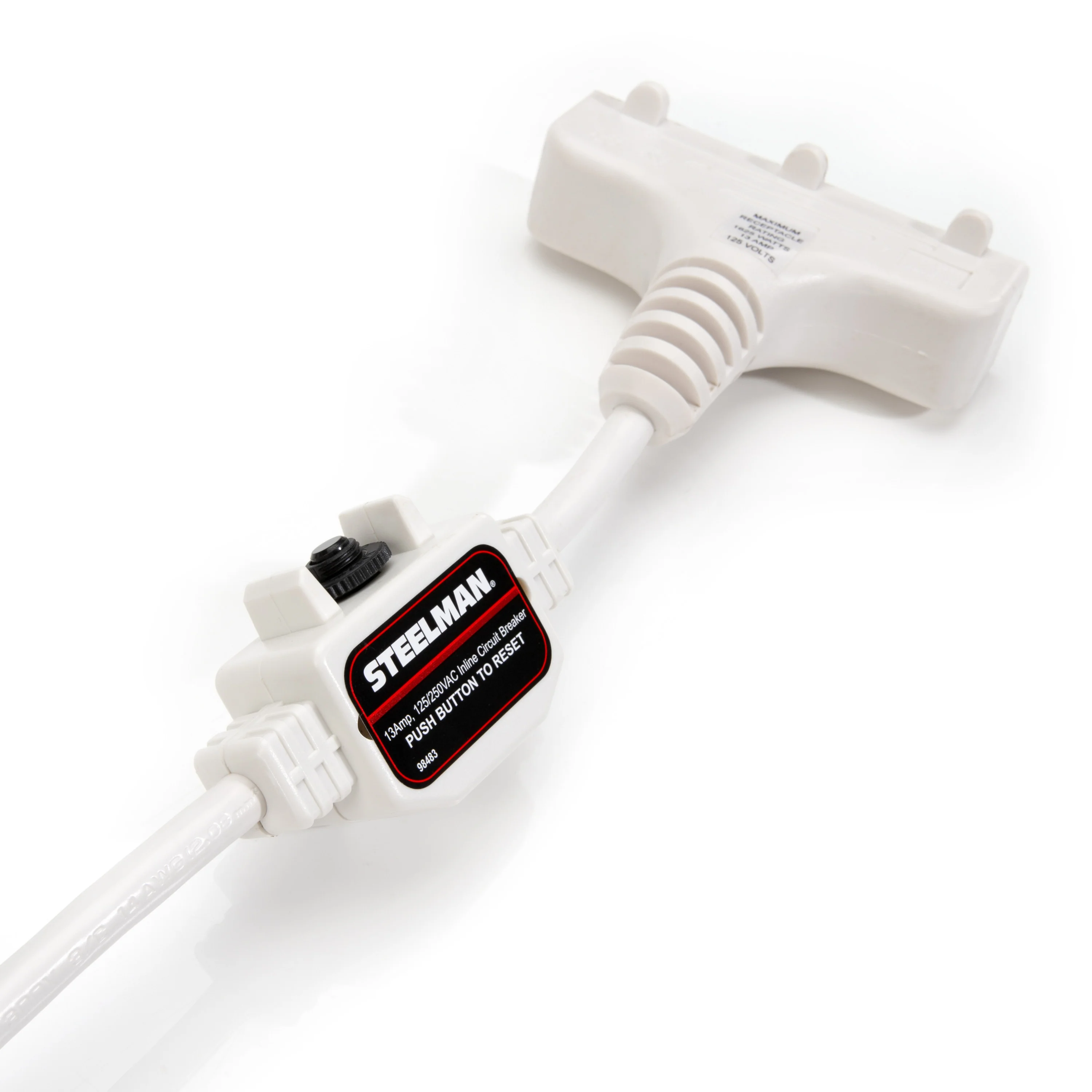 30-Foot Retractable Cord Reel with Triple Tap and 13A Inline Circuit Breaker - Image 4