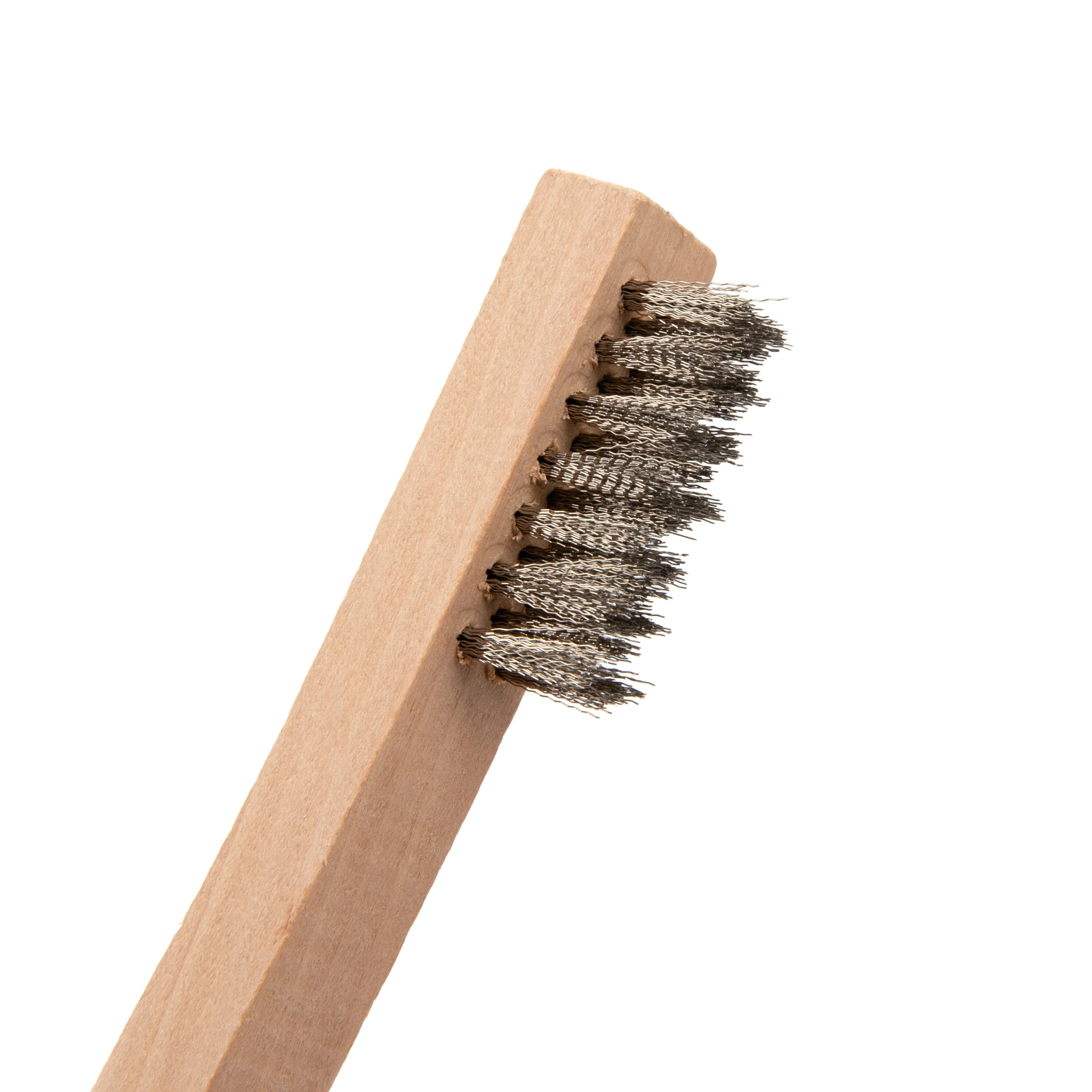 Stainless Steel 1200 Bristle Count Wire Brush with Wood Handle, 10-Pack - Image 3