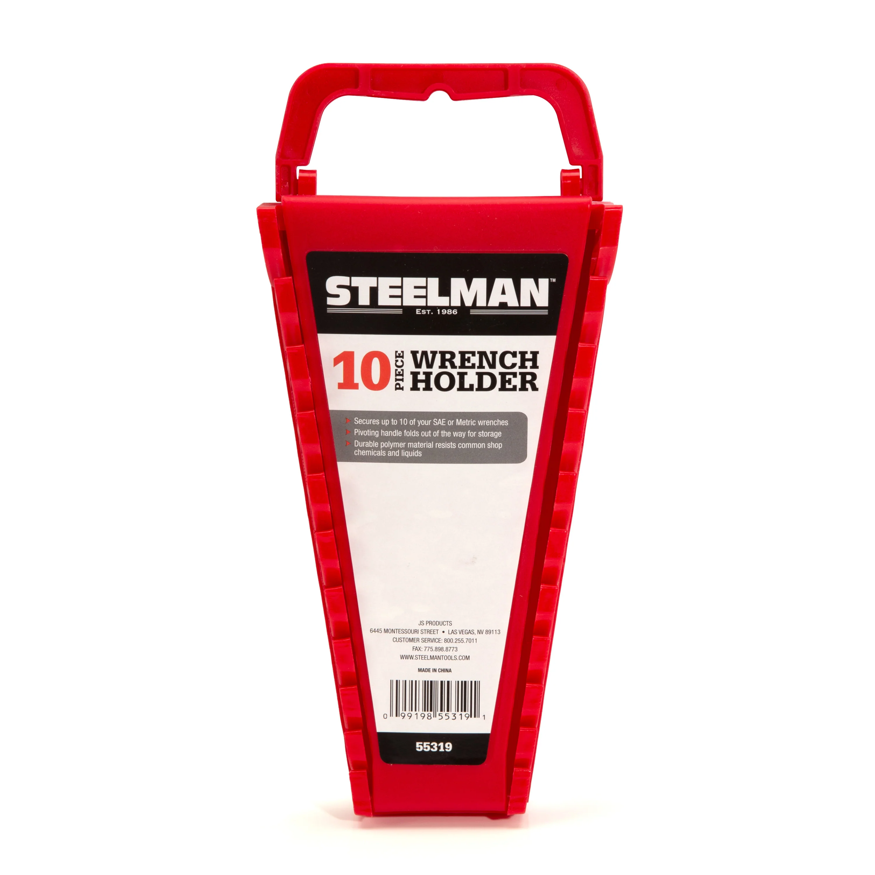 Universal 10-Tool Wrench Holder, Red - Image 4